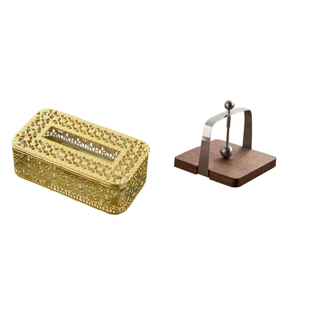 Elegante Organizador Y Dispensador De Papel De Seda Para Baño, Cocina, Oficina, Hogar, Restaurante, Con Base De Madera Y Soporte Para Servilleteros.