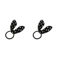 thumbnail image 4 of Guardurnaity Lovely Schoolgirl Ear Hair Ties Hair Band Cuerda Tela Tela Loop Stripe Dot Grid Ponytail Holder punto blanco y negro 2piezas, 4 of 6