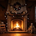 thumbnail image 4 of Thanksgiving Fall Halloween Decoration for Home Indoor Outdoor Clearance Under $5.00!Black Artificial Maple Leaf And Rattan Pumpkin And Berry Halloween Window Display And Fireplace Ornament, 4 of 6