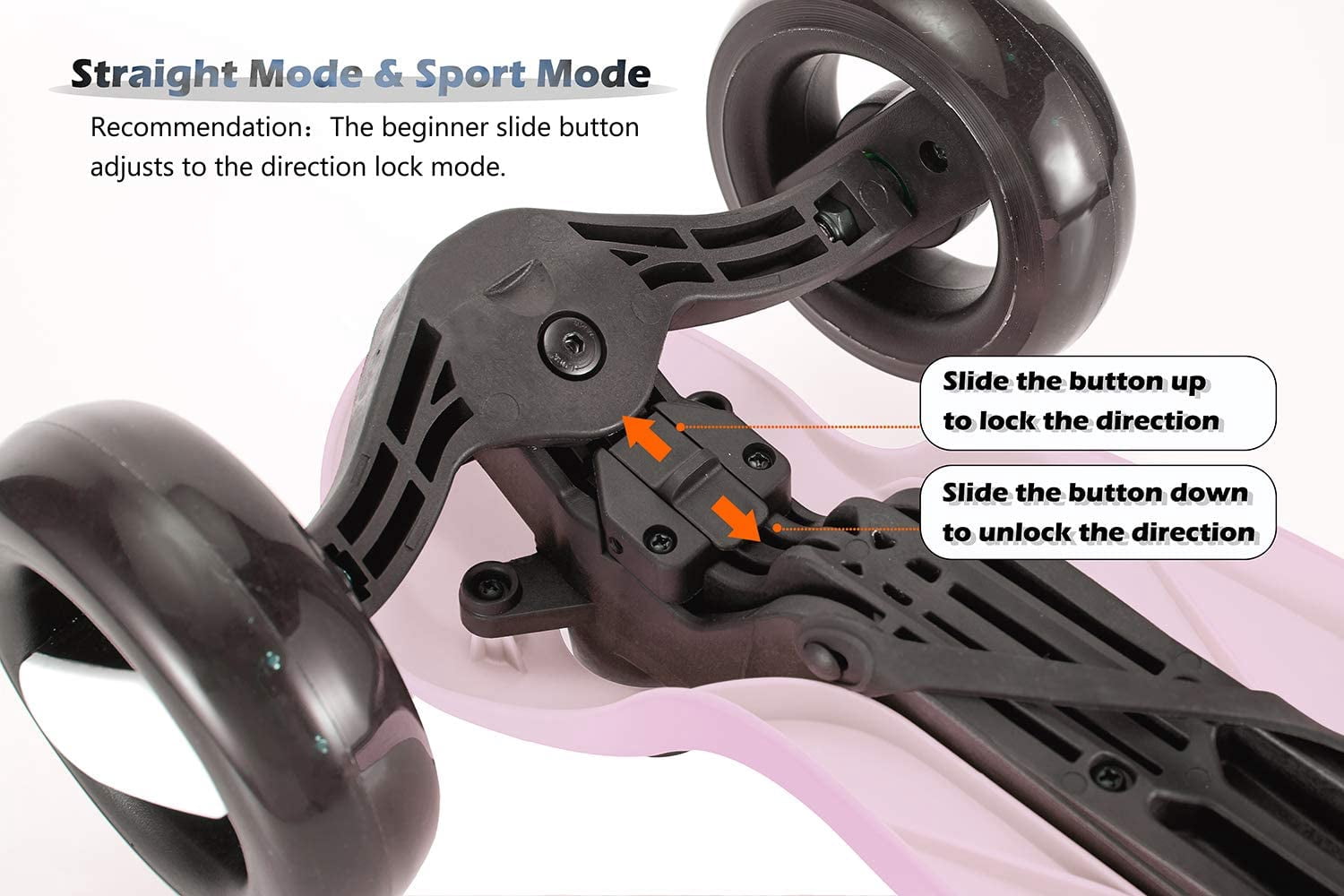 HighTech Mega GlideKick 3-Wheel Foldable Scooter With Lightup Wheels & Extendable T-Bar - Purple