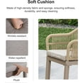 thumbnail image 6 of PURPLE LEAF Outdoor Counter Height Bar Stools Set of 2, Patio Woven Aluminum Barstools Bar Chairs with Back and Cushions for Balcony Garden Indoor Kitchen Outside,Champagne, 6 of 12