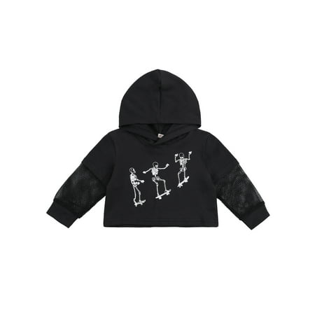 

Sunisery Toddler Kid Boys Girls Halloween Hoodie Printing Long Sleeve Hooded Tops Sets Black 3-4 Years