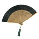 thumbnail image 4 of de mano plegable chino, ventilador de seda de bambú, ventilador de mano chinoiserie ligero decorativo, ventilador plegable para fiesta de marrón verde oscuro, 4 of 9