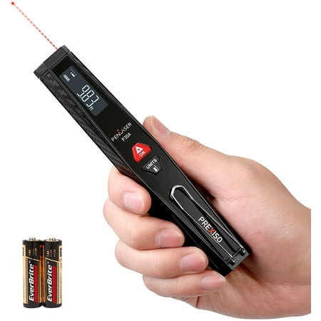 

Prexiso 100ft Mini Laser Measure Digital Laser Distance Meter ft/ Ft+in/ in/ m Unit Backlit Display Laser Measurement Tool with Pocket Clip for Home Construction Industries with AAA Battery