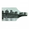 thumbnail image 1 of Modern Cutting Board, Brooklyn Bridge Sunset Manhattan American New York City Famous Town Image, Decorative Tempered Glass Cutting and Serving Board, Wine Bottle Shape, Black and White, by Ambesonne, 1 of 1