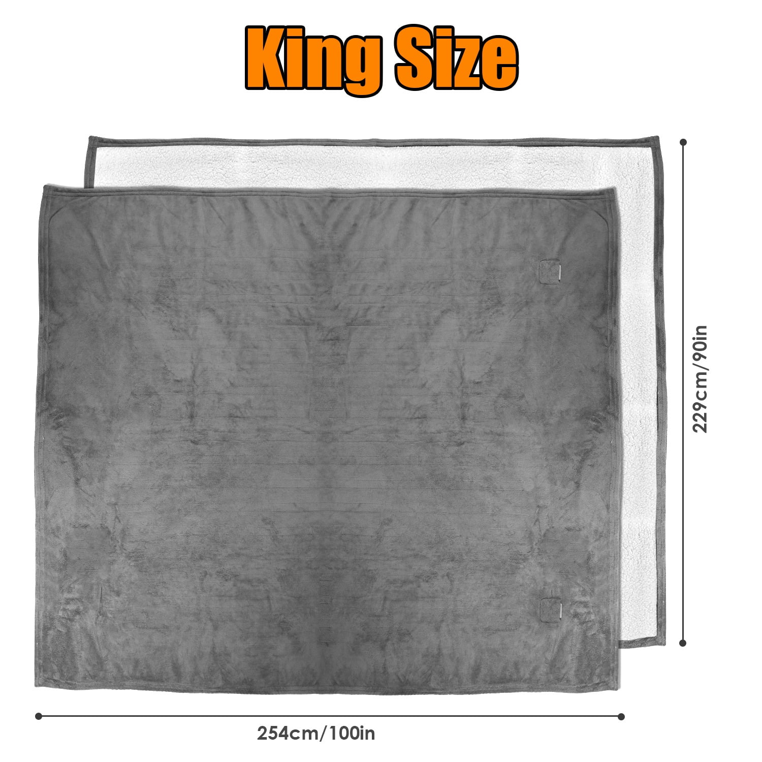 Heated Blanket, Electric Heated Blanket 90"x100" King Size, Soft Cozy Flannel Warming Blanket with Dual Controller, 10 Heating Levels, 10 Hours Auto off, Machine Washable