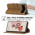 thumbnail image 6 of Shock Resistant Flip Cover Wallet Case for Google Pixel 6 Pro, Leather Kickstand Card Cash Slots Crossbody Protective Case For Google Pixel 6 Pro,Brown, 6 of 10