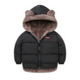 thumbnail image 2 of XXWXYD Toddler Boys Girls Winter Coat, B𝖾ar Ears Hooded Two-Wear Thicken Jacket, Windproof Zipper Warm Fleece Outerwear, Cute Pockets Soft Cozy Reversible, 2 of 9