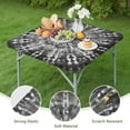 thumbnail image 4 of Black Tie Dye Pattern Square Fitted Tablecloth with Elastic Edge,Square Table Cover,Washable Elastic Table Cover for Home Kitchen Party Decor 34"x34", 4 of 6