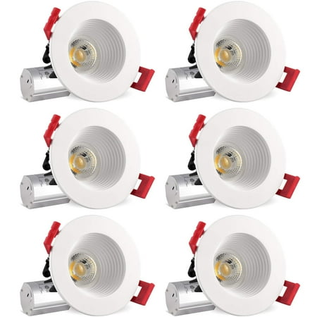

Luxrite 2 inch Dimmable LED Recessed Light with J-Box 8W =50W 5000K Bright White 600 Lumens 6-Pack