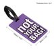 thumbnail image 2 of Equipaje Etiqueta, PVC Identificador Tarjeta Soporte Etiqueta, No Tu Bolsa Patrón Viaje Bolso Etiqueta con Ajustable Correa para Equipaje Maleta, Púrpura, 2 of 5