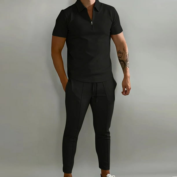 Spring Autumn Men's Sets Sportswear 2 Pieces Zipper Jacket