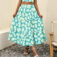 thumbnail image 2 of LYXSSBYX Womens Skirts and Dresses Clearance Women's Summer Sexy Casual Dress Floral Print Beach Long Skirts Boho Elastic High Waist Pleated A-Line Flowy Swing Ruffled Tiered Maxi Skirts, 2 of 8