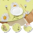 thumbnail image 4 of Lightgreen Daisy Flower White Blooms Pattern Round Fitted Tablecloth with Elastic Edge,Dining Table Cover Waterproof,Outdoor Round Tablecloth for Camping,Dining,Indoor and Outdoor, 4 of 7