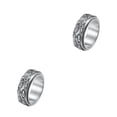 thumbnail image 4 of Guardurnaity Anillo de banda grabado, disfraz de boda, fiesta, nudillo estético, joyería para hombres, novios, accesorios de oficina, tamaño Type2 NO2, 4 of 6
