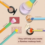 Xueyu Makeup Brush Set 10 Pcs Premium Synthetic Foundation Powder Concealers Eye shadows Blush Makeup Brushes with White Case