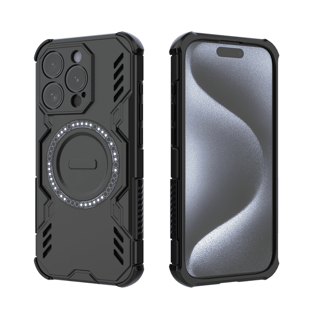 Funda GANGXUN para iPhone 15 Pro , magnética, resistente a golpes, con soporte, unisex, carga inalámbrica