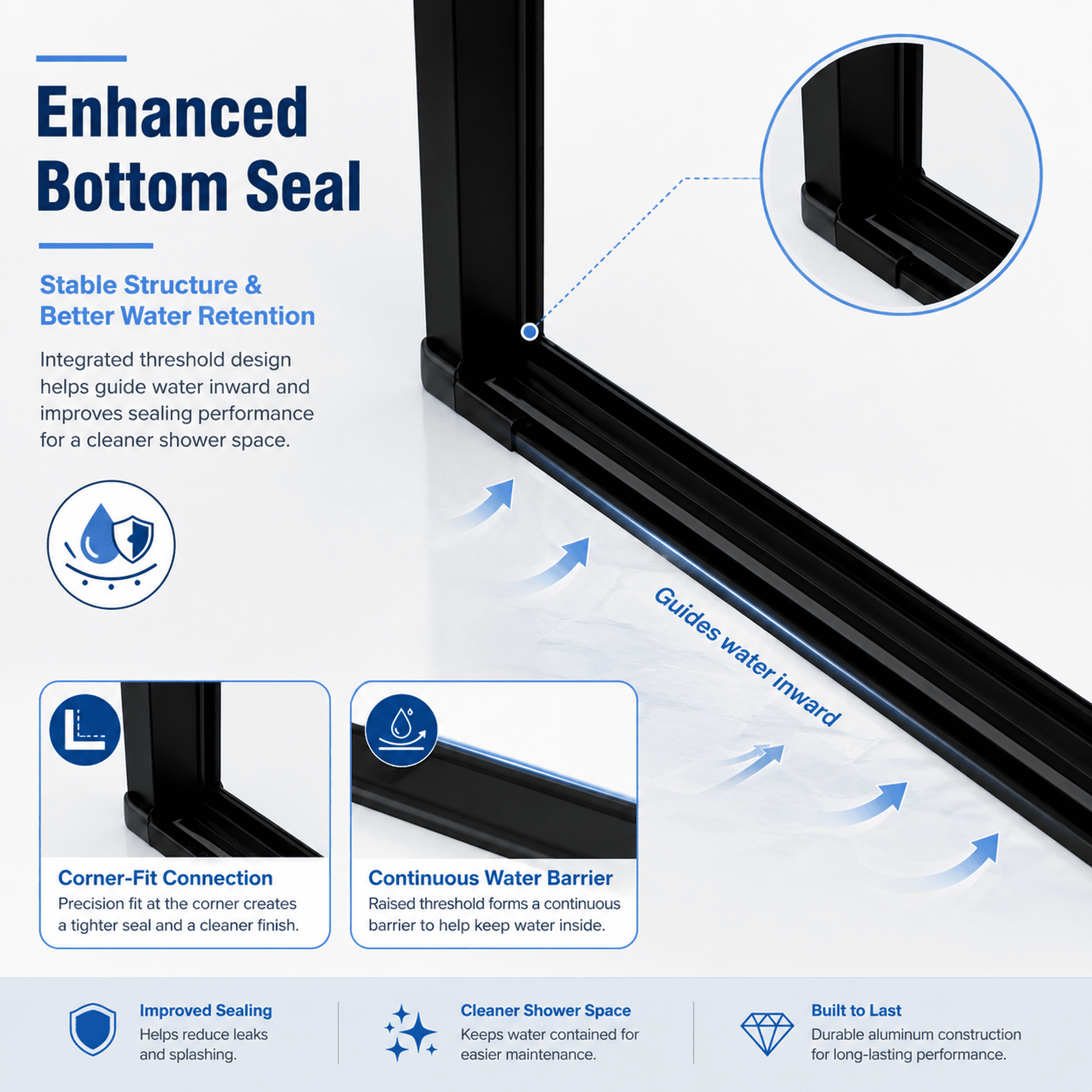 Aukfa 34-35.2" W x 72" H Matte Black Semi-Frameless Pivot Bi-Fold Shower Door, 1/4" Tempered Glass