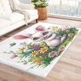thumbnail image 2 of Cute Rabbit Area Rug 6X8 Living Room, Cartoon Rabbit Rugs for Bedroom,Rug Decorations, Rabbit Wild Flower Carpets Fluffy Washable, Soft Ultra-Thin Non Shedding Non Slip Non Toxic Area Rug 8i&-140, 2 of 7