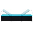 thumbnail image 5 of vidaXL Sun Lounger with Cushion and Tea Table Poly Rattan Blue, 5 of 5