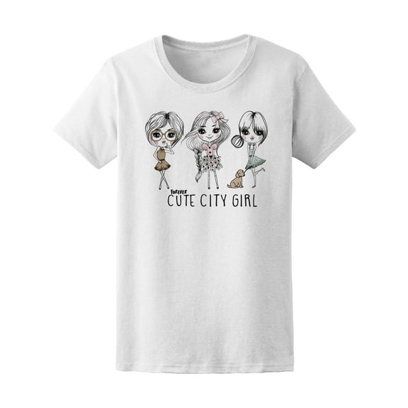Cute City Girls T-Shirt Women -Image by Shutterstock, Female Medium