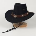 thumbnail image 4 of ZHOGXU Classic Western Cowboy Hat Heart Applique Chin Strap Kids Boys Girls Daily Casual Wear, 4 of 4