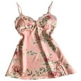 thumbnail image 1 of Ensemble de Pyjama Babydoll en Soie et Dentelle à Col en V pour Femmes, 1 of 2
