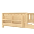 thumbnail image 6 of Bellemave Queen Size Floor Bed with Storage Bookshelf, Wooden Montessori Floor Bed Frame with Safety Guardrail, Low Profile Queen Bed with Fence, Queen Size Floor Bed with Headboard, Light Natural, 6 of 12
