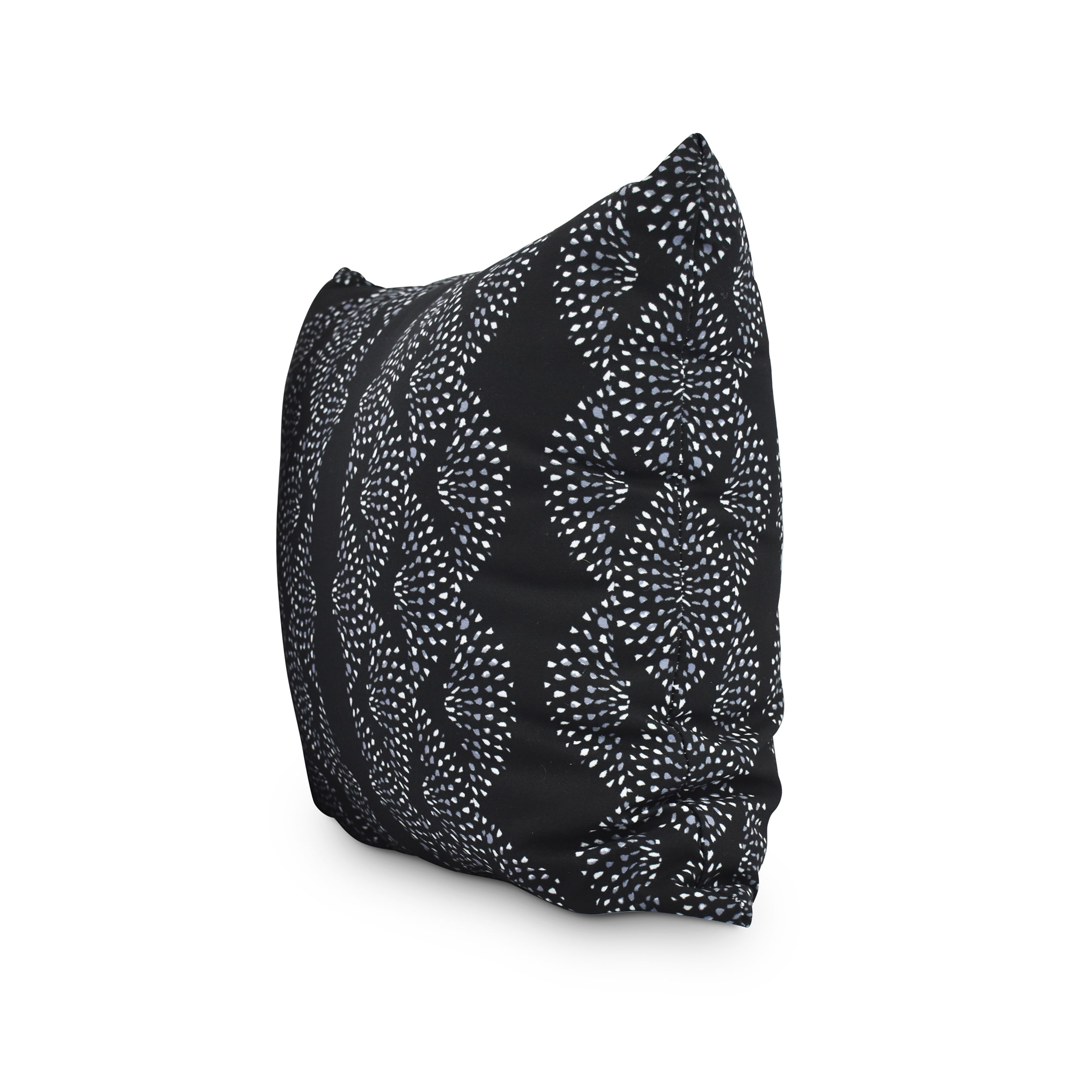 Simply Daisy, 18" x 18" Dotted Décor Black Stripe Print Decorative Outdoor Throw Pillow