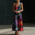 thumbnail image 6 of Noric Women's Printed Boho Floral Maxi Dress Sleeveless V-Neck Cami Style Casual Summer & Beach Wear Maxi Dress, 6 of 8