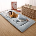 thumbnail image 4 of SAINSPEED Japanese Floor Mattress, Japanese Futon Mattress, Foldable & Portable Camping Mattress with Washable Cover, Gray, 4 of 8