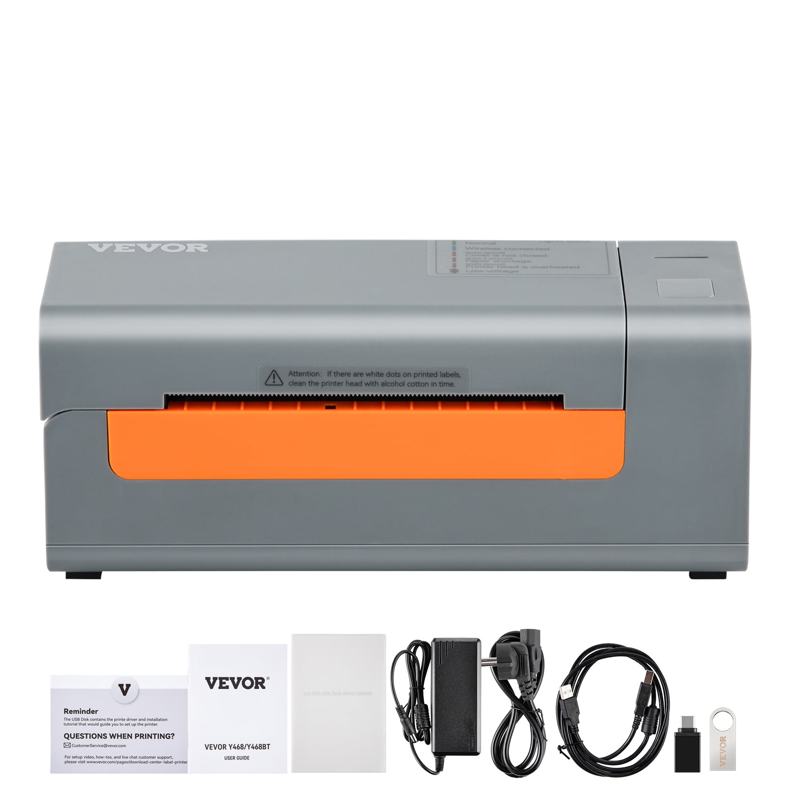 VEVOR Thermal Label Printer, 203DPI 60pcs/min for 4x6 Mailing Packages, USB  Connection & Automatic Label Recognition, Support Windows/MacOS/Linux