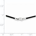 thumbnail image 2 of 14K White Gold 1.5mm 18In Black Leather Cord Necklace (18 X 1.5) Made In United States xg251-18, 2 of 5