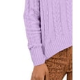 thumbnail image 3 of HIPPIE ROSE Womens Purple Textured Ribbed Printed Long Sleeve Turtle Neck Blouse Juniors S, 3 of 3