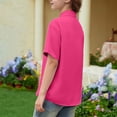thumbnail image 5 of LTTVQM Dress Shirts for Girls Boys Short Sleeve 2026 Spring Summer School Uniform Casual Cute Button Down Shirt Hot Pink 9-10 Years, 5 of 6