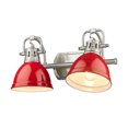 thumbnail image 4 of Golden Lighting Duncan 2-Light Contemporary Metal Bath Vanity in Pewter/Red, 4 of 4
