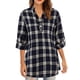thumbnail image 1 of Otoño mujer camisa de tartán a cuadros con cuello en v botones pulóver puños manga larga suelta c Romacci Camisa a cuadros, 1 of 7