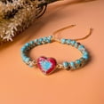 thumbnail image 6 of Give my granddaughter always love you jasper heart bracelet form grandma/grandpa adjustable handmade jasper bead bracelets for women girls, 6 of 8