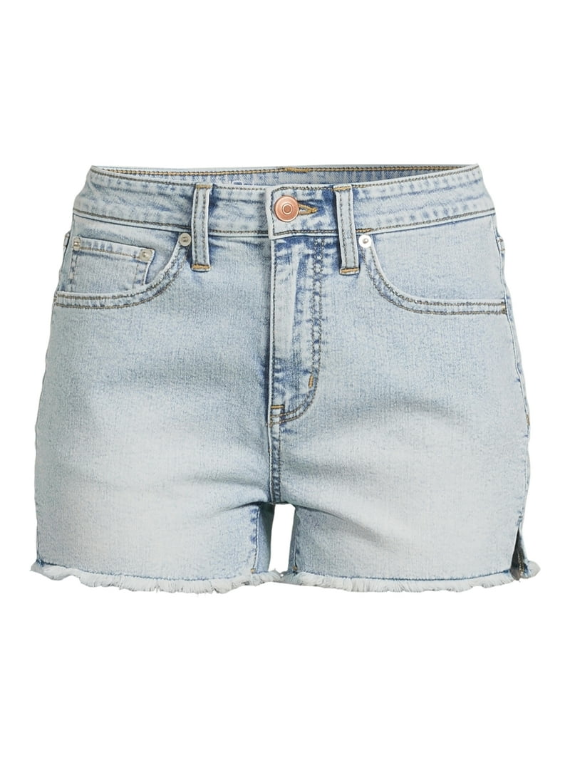 No Boundaries Juniors and Juniors Plus Mid Rise Denim Shorts,