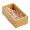 thumbnail image 6 of mDesign Bamboo Kitchen Storage Bin Container Crate Box, 4 Pack, Natural/Tan, 6 of 8