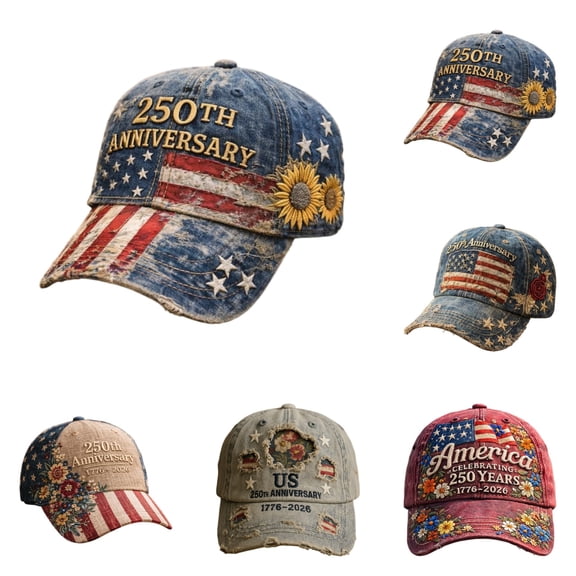 RjnShan 250th Anniversary USA Hat, 250 Year American Patriotic Retro Baseball Hat, Women's Men's Baseball Caps