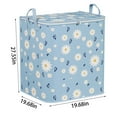 thumbnail image 3 of Cuxi Houndstooth Storage Box with Zipper, Large Capacity Clothes Organizer Bag for Bedding Quilt Pillow, Portable Wardrobe Moving Container, Storage Box Blue3, 3 of 4