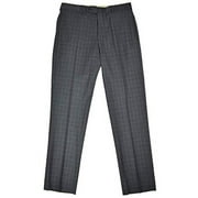 New Brooks Brothers Mens Regent Fit Flat Front 100% Wool Dress Pants Charcoal Grey Glen Plaid (33W x 32L)
