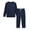 Navy, variant on MoFiz Men's Viscose Pajama Sets Crewneck Long Sleeve Cozy Loungewear Set with Pockets