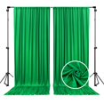 thumbnail image 1 of Backdrop ZEBMOON - Cortina satinada (150 x 213 cm, 2 paneles), color verde, 1 of 5