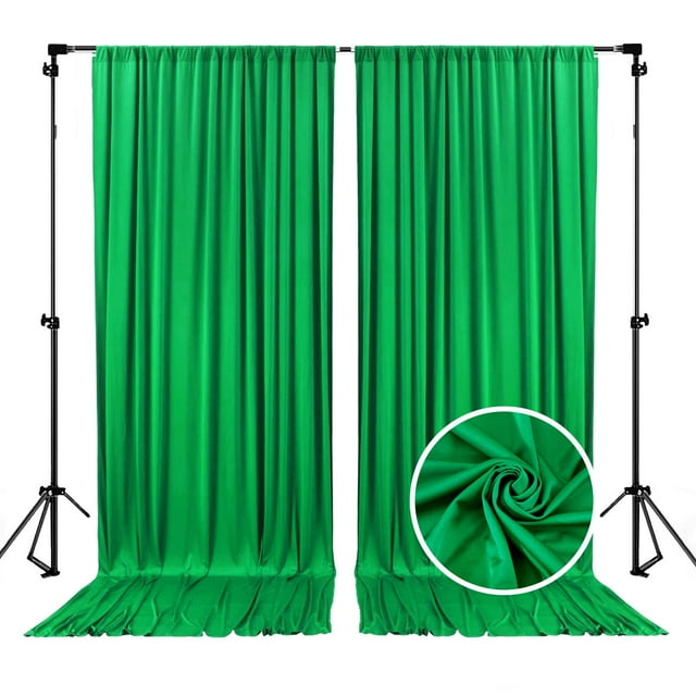 Backdrop ZEBMOON - Cortina satinada (150 x 213 cm, 2 paneles), color verde