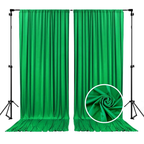 Backdrop ZEBMOON - Cortina satinada (150 x 213 cm, 2 paneles), color verde