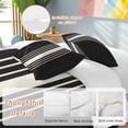 thumbnail image 2 of 3 Piece Black Beige Striped Duvet Cover Set Queen Size, Microfiber Comforter/Quilt Cover with Corner Ties and 2 Pillowcases, Modern Farmhouse Retro Lines All Season Soft Bedding with Zipper Closure, 2 of 8