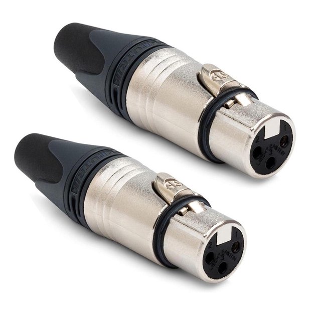 Set de 2 Conectores XLR Neutrik NC3FXX Hembra Niquel