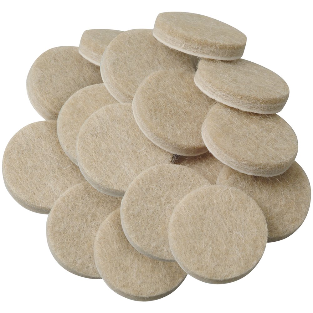 softtouch 1" Round SelfStick Felt Pads for Hardwood, Beige (16 Pack